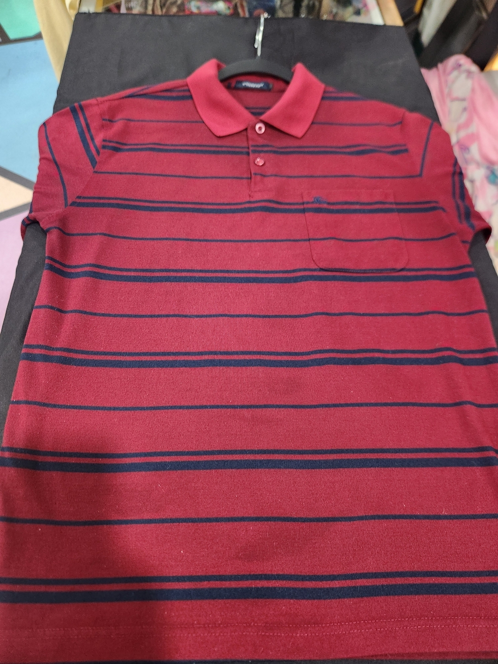 Burberry London Red Striped Polo Shirt